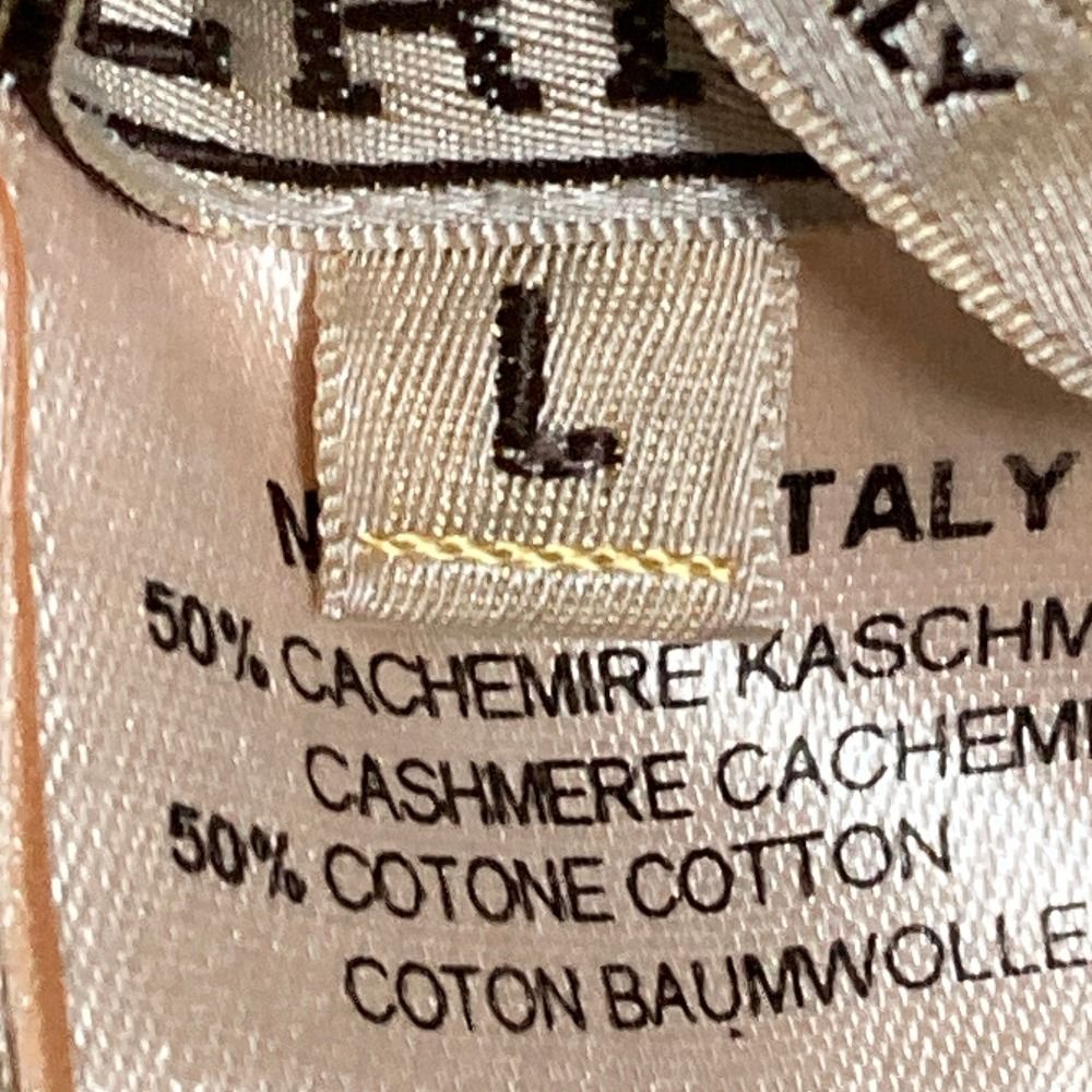 Hermes Cashmere Cotton Half Zip Knit Sweater L Light Beige — view 9