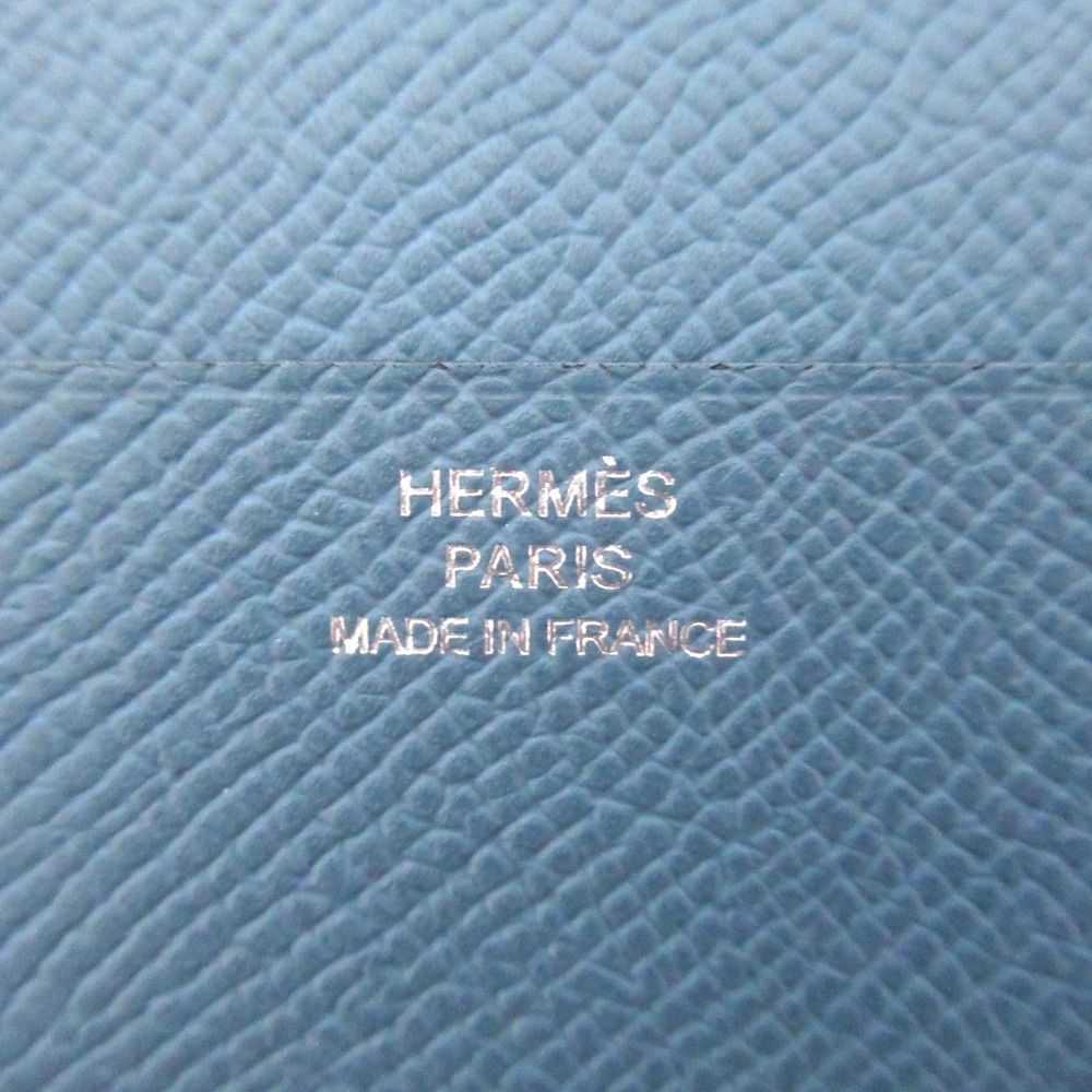 Hermes Veau Epsom Agenda Zip Around Notebook Cover Blue Jean — view 9