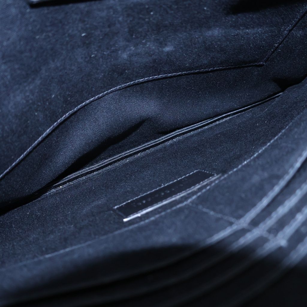 Saint Laurent Paris Logo Print Leather Clutch Black — view 6