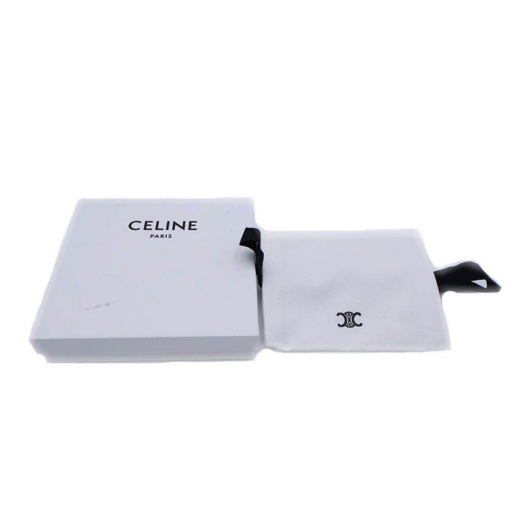 Celine Trin of Coin Pass Case Charm Pouch Brown Leather Gold — view 6