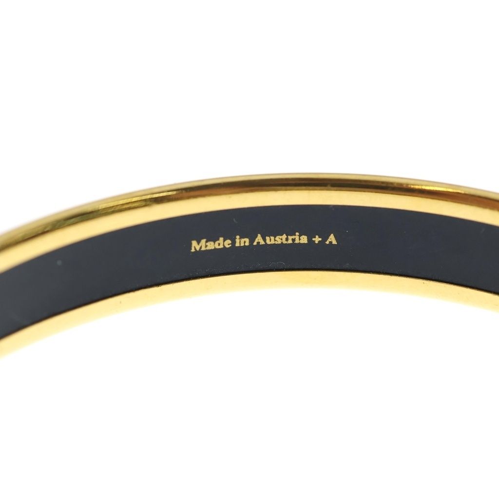 Hermes Enamel Bangle Lion Motif Bracelet White Blue Gold — view 6