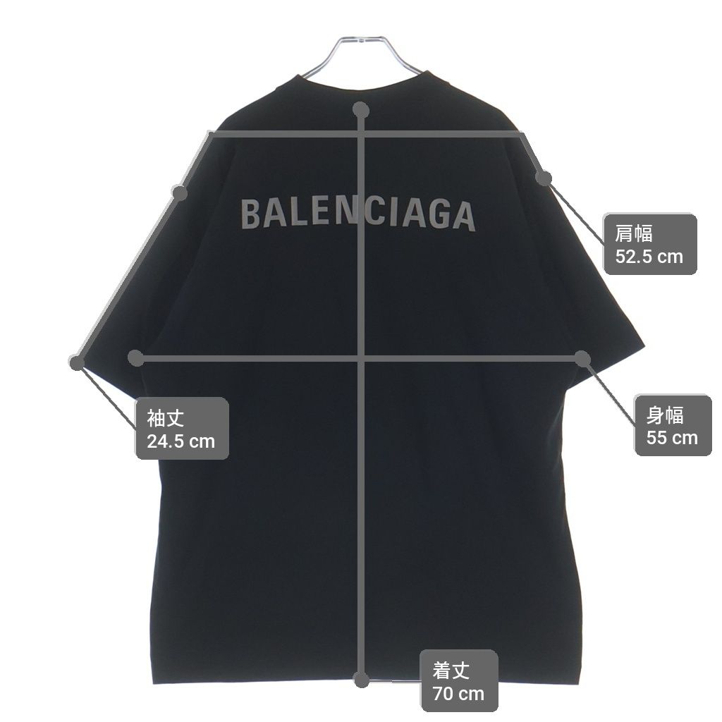 Balenciaga Medium Fit Tee Double Sided Logo Print Crew Neck Short Sleeve — view 9