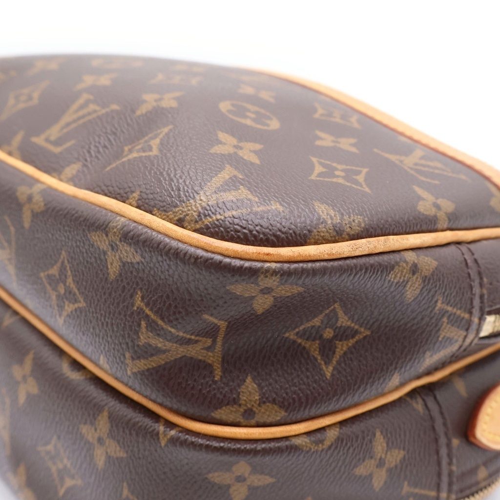 Louis Vuitton Monogram Reporter PM Shoulder Bag Brown Leather Gold — view 6