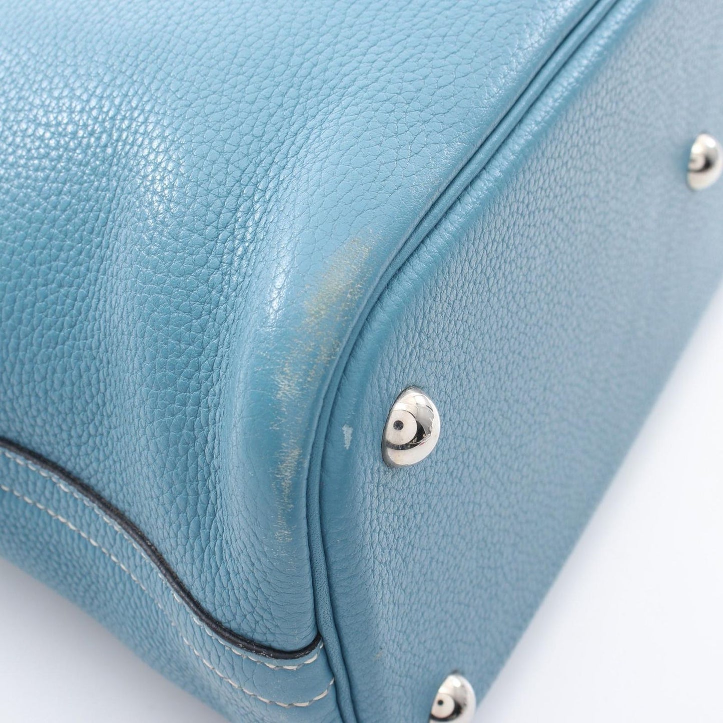 Hermes Handbag Bolide 31 Blue Jean 2-Way Leather — view 9