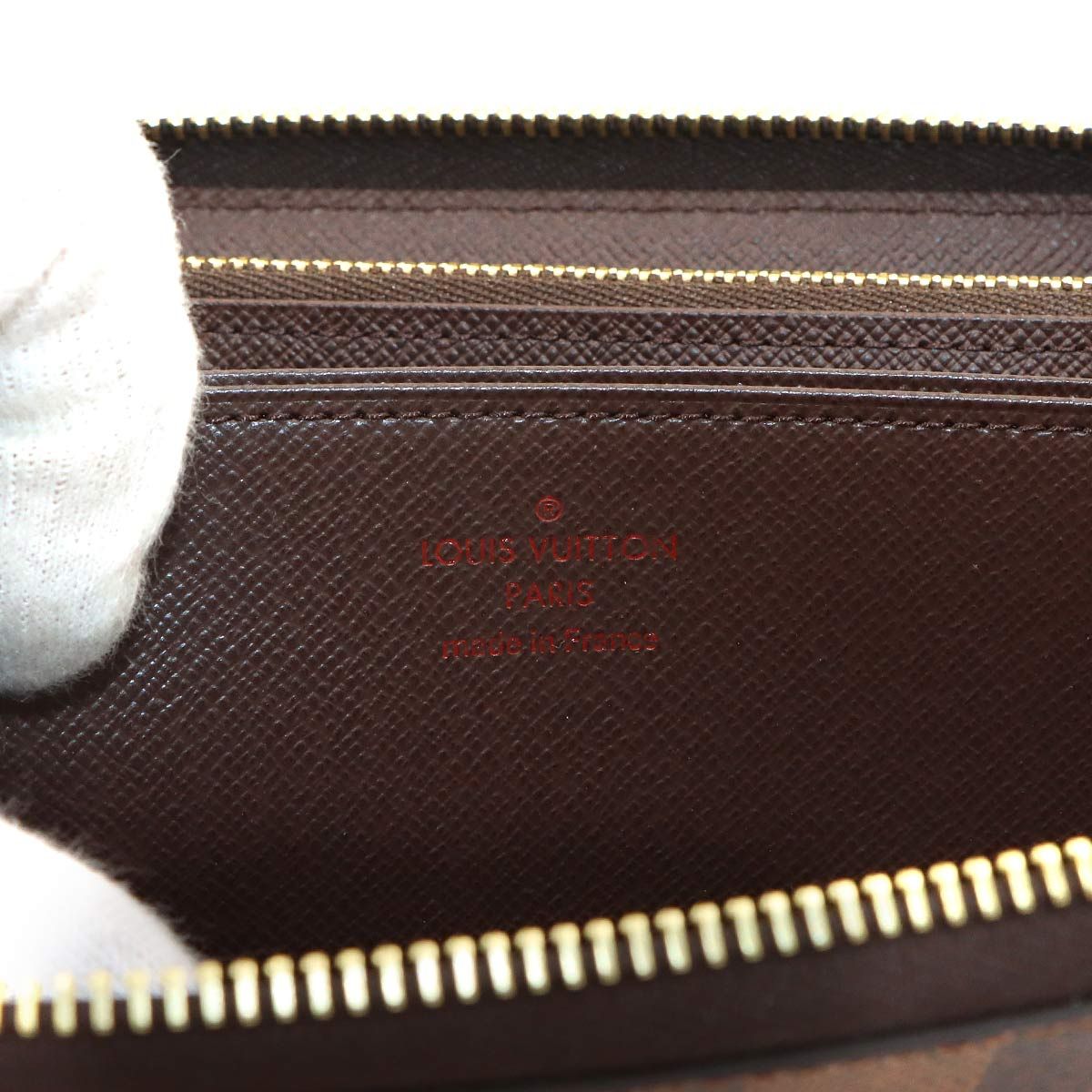 Louis Vuitton Damier Zippy Wallet Zip Around Ebene Brown — view 8