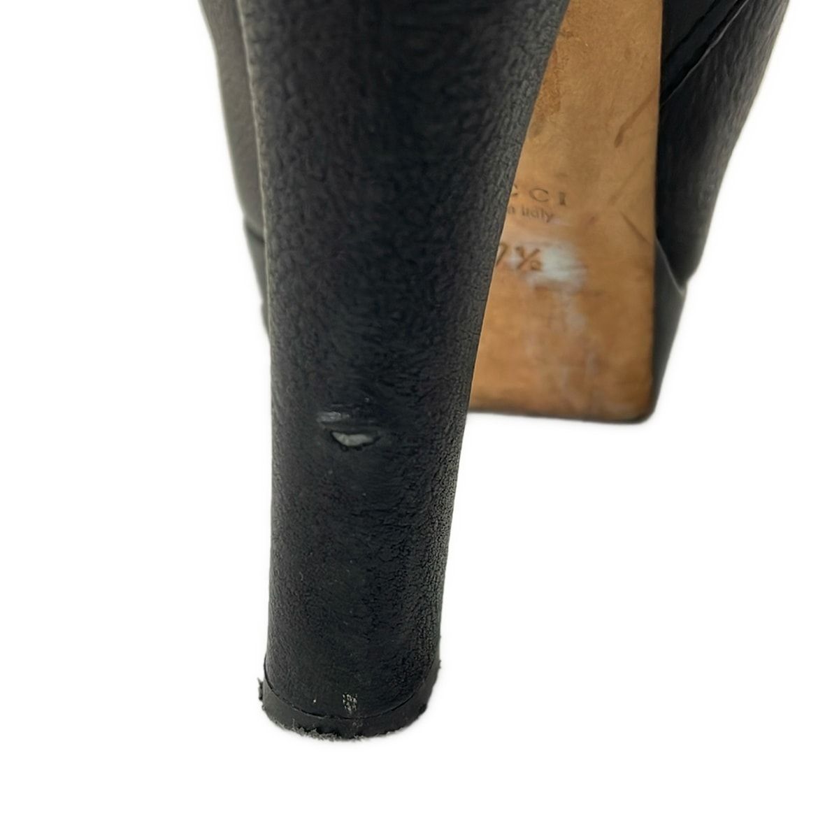 Gucci Long Boots 37.5 Black Tassel Leather — view 7