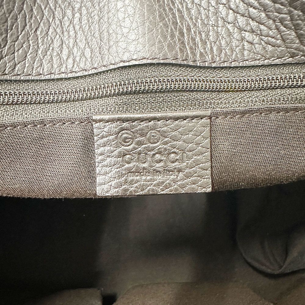 Gucci Tote Leather Dark Brown — view 9