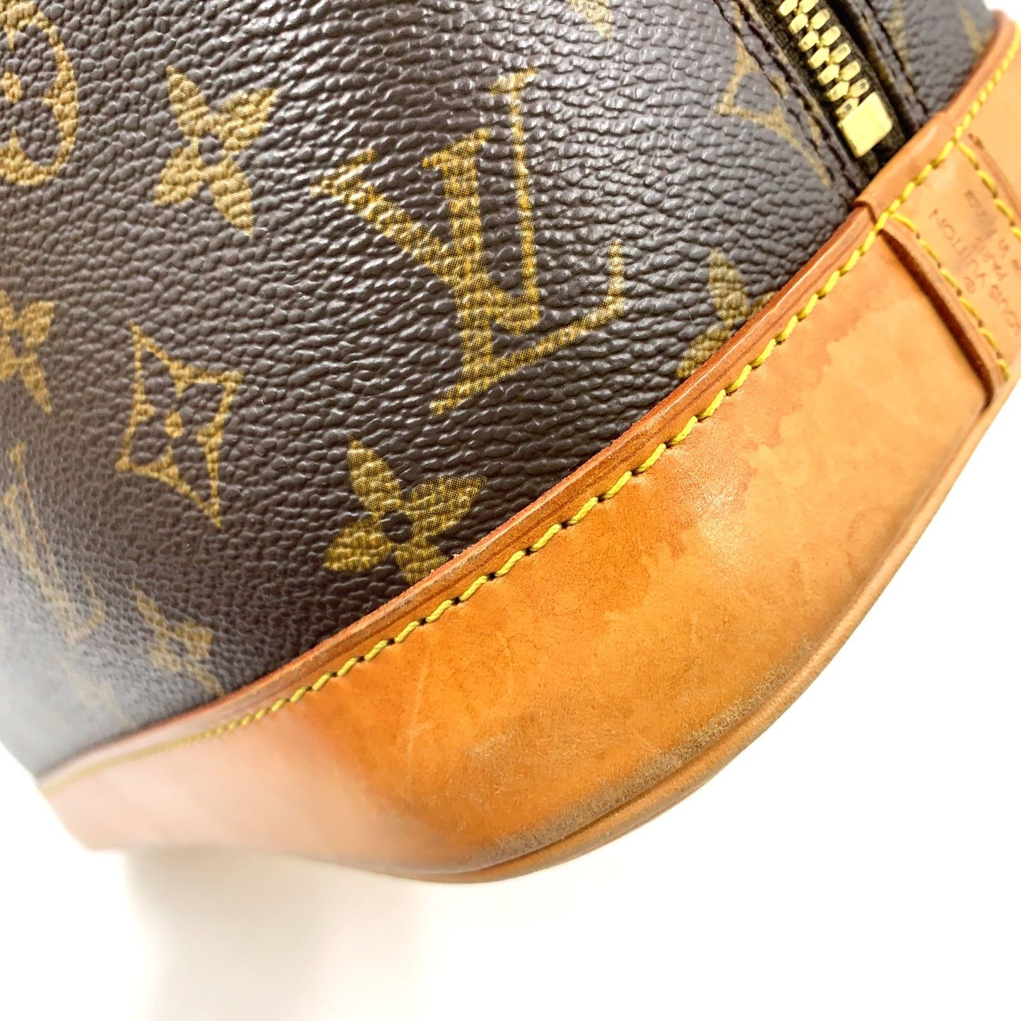 Louis Vuitton Limited Alma PM Monogram Leather Brown Light Handbag Gold — view 9