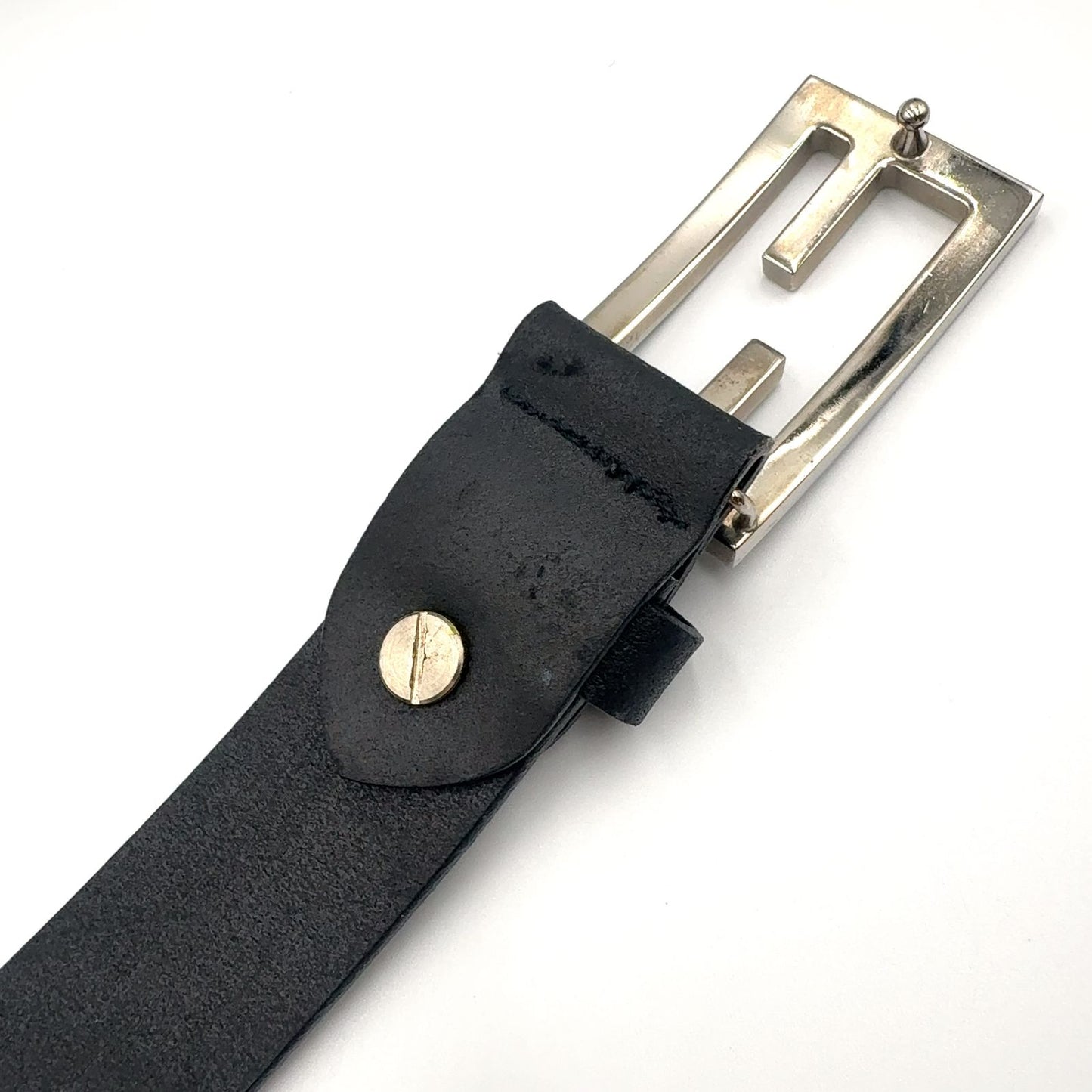 Fendi Limited Mamma Buckle Leather Black Belt Silver — view 9
