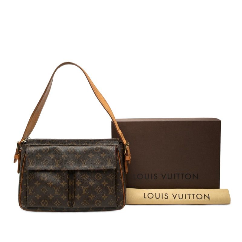 Louis Vuitton Monogram Viva Cite GM Shoulder Bag Brown Leather — view 7