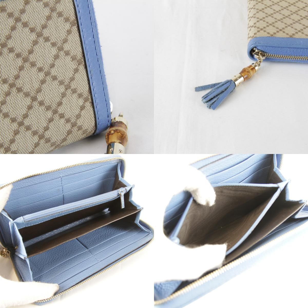 Gucci Wallet Canvas Leather Blue — view 9