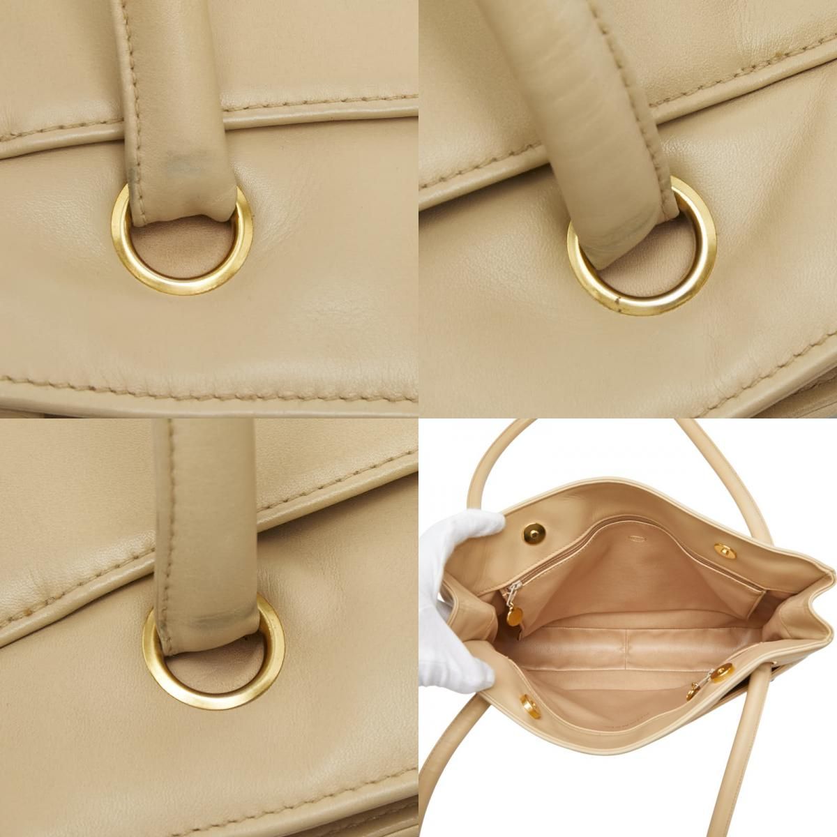 Chanel CC Logo Tote Beige Leather — view 9
