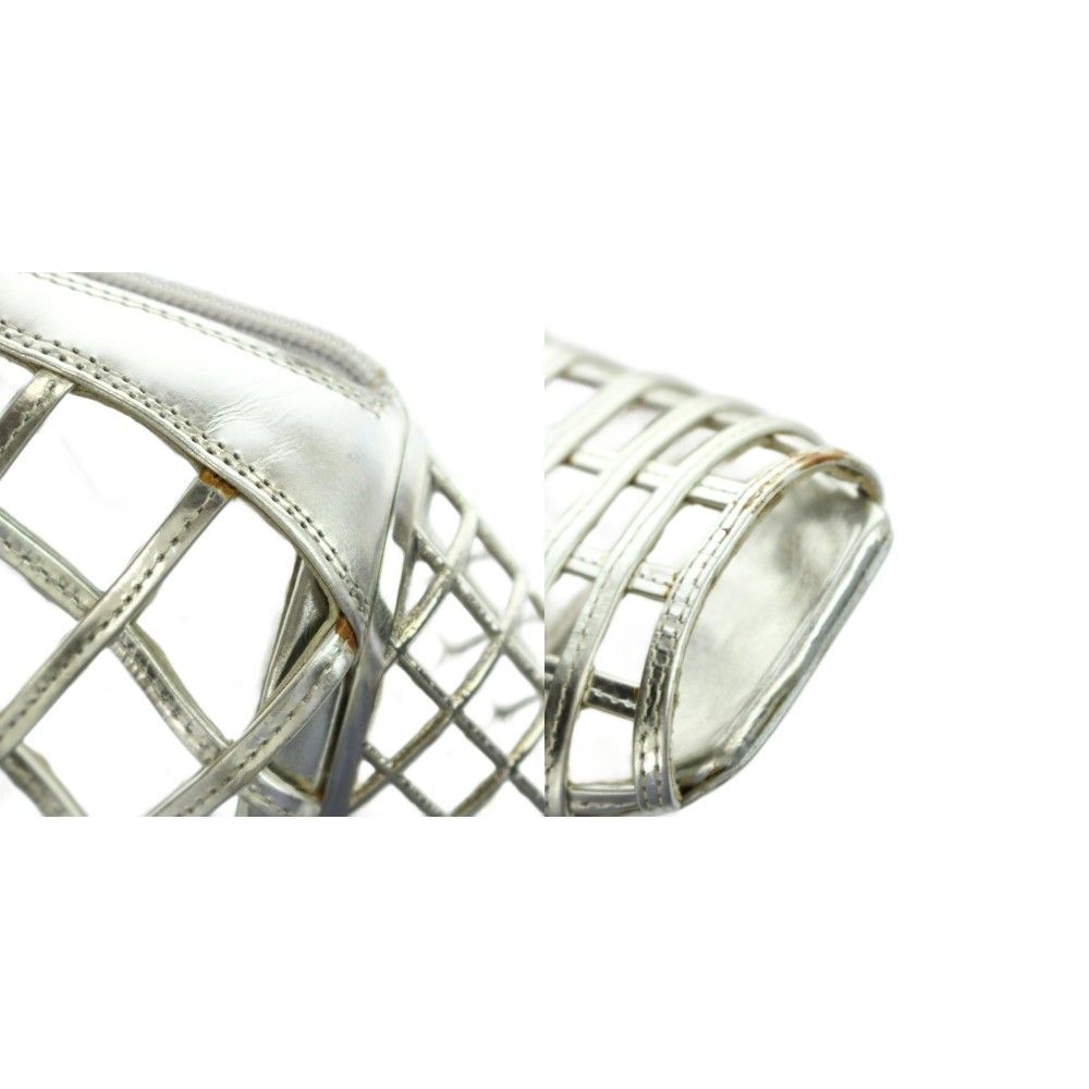 Saint Laurent Ankle Boots Middle Openwork High Heels 38 Silver — view 9