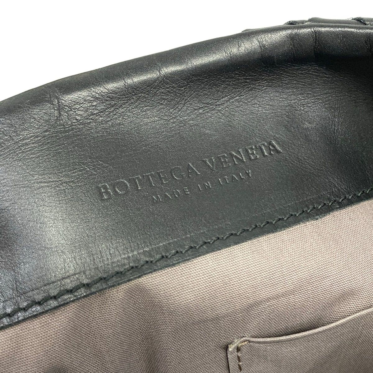 Bottega Veneta Shoulder Bag Intrecciato Black Leather — view 9