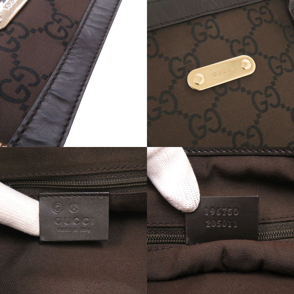 Gucci Nylon Canvas Brown Tote — view 7