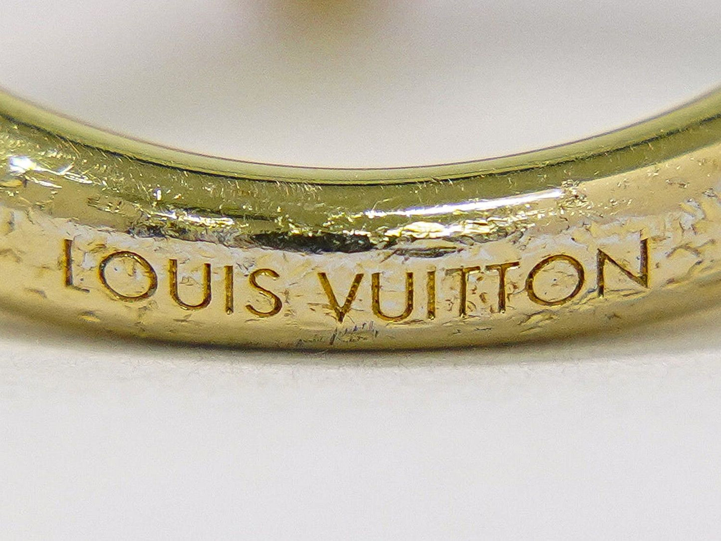 Louis Vuitton LV Essential Strass Rhinestone Ring S Gold Plated — view 9
