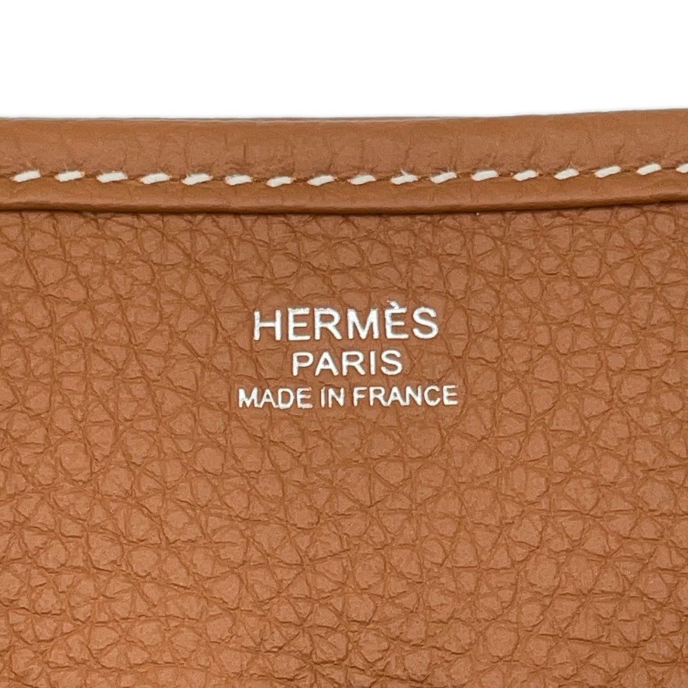 Hermes Shoulder Bag Evelyne 3 PM Gold Silver Taurillon Clemence — view 9