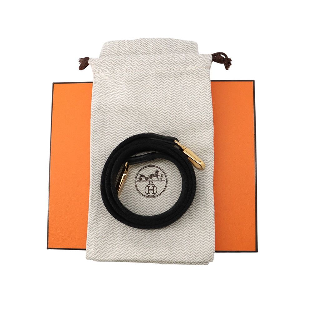 Hermes Evelyne TPM 85 cm Amazon Black Gold Taurillon Clemence Handbag — view 6