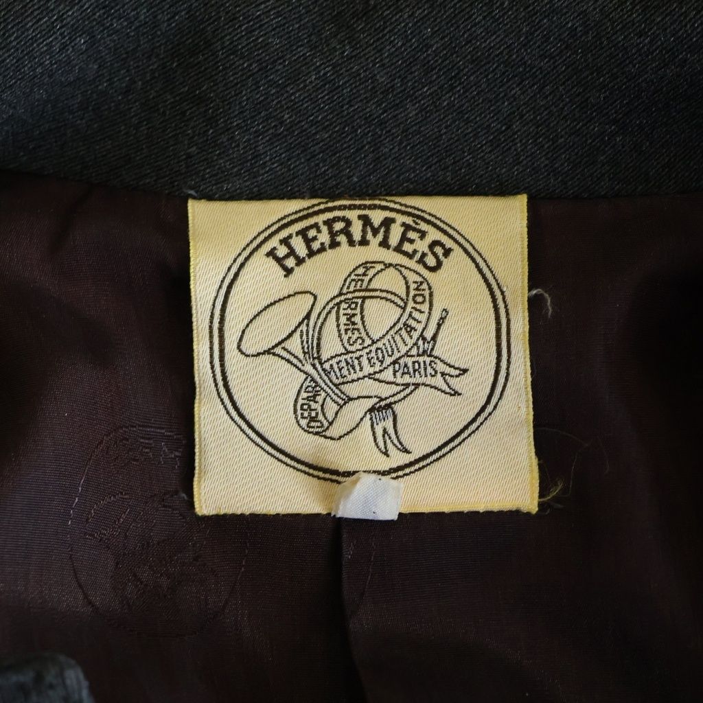 Hermes Coveralls Hunting Jacket Gray Wool Leather — view 8