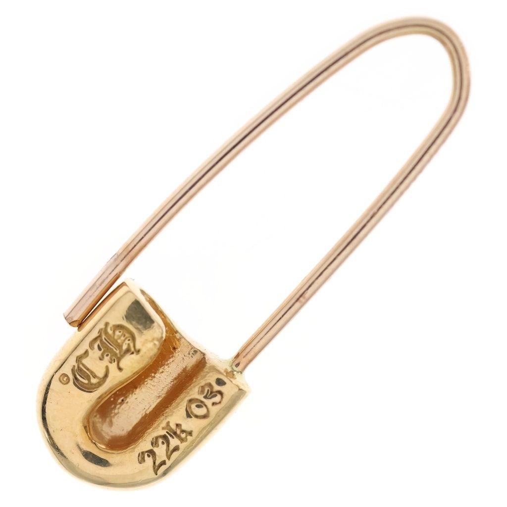 Chrome Hearts 22k ER Safety Pin Earrings Gold — view 6