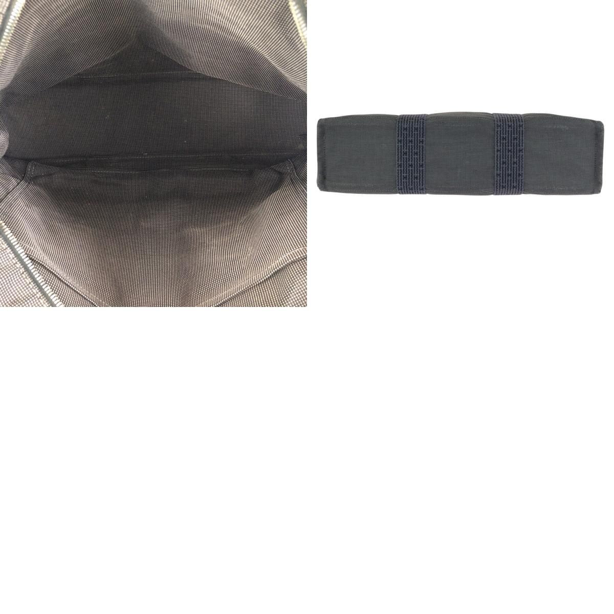 Hermes Her Line MM Gray Silver Polyamide Polyester Tote — view 9