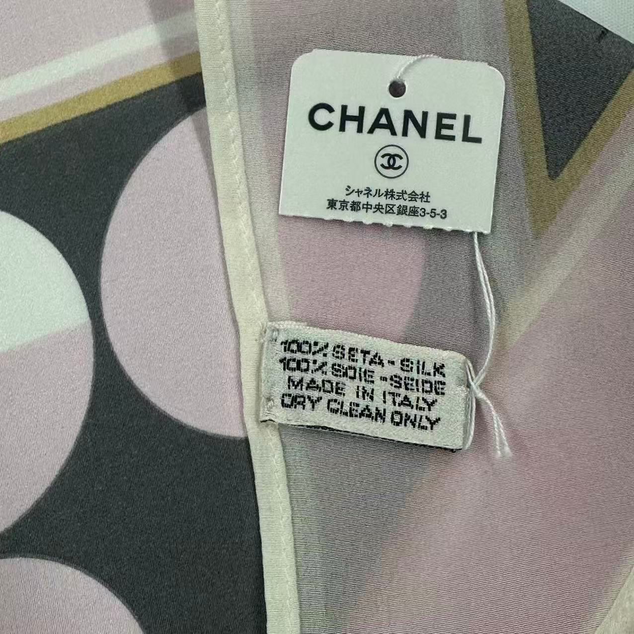 Chanel Twilly Scarf Silk CC Logo Pink — view 7