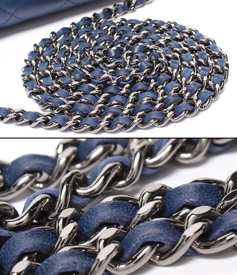 Chanel Chain Wallet Shoulder Bag Silver Quilted Lambskin — view 9