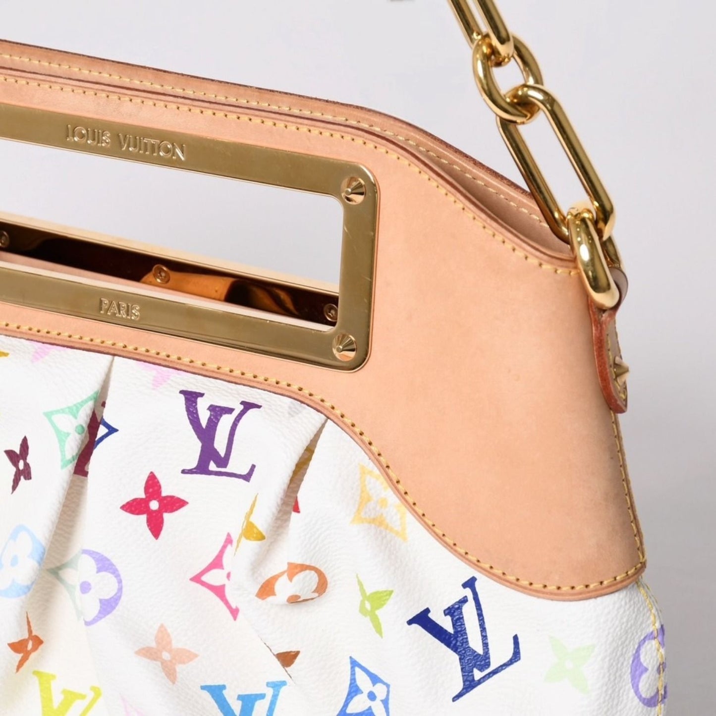 Louis Vuitton Monogram Multicolor Judy PM Takashi Murakami Handbag White — view 8