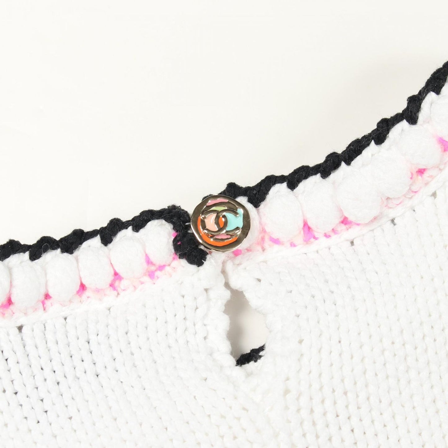 Chanel Knit Asymmetric White Cotton Sweater — view 7