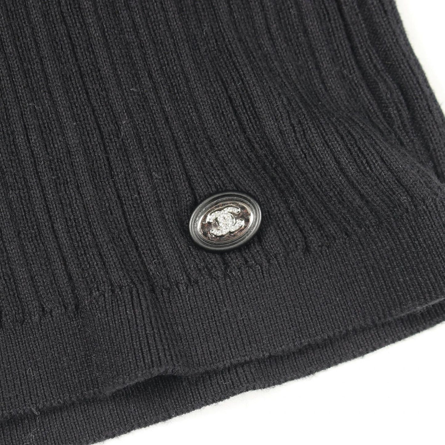 Chanel Top Logo Short Sleeve Black Cotton — view 7