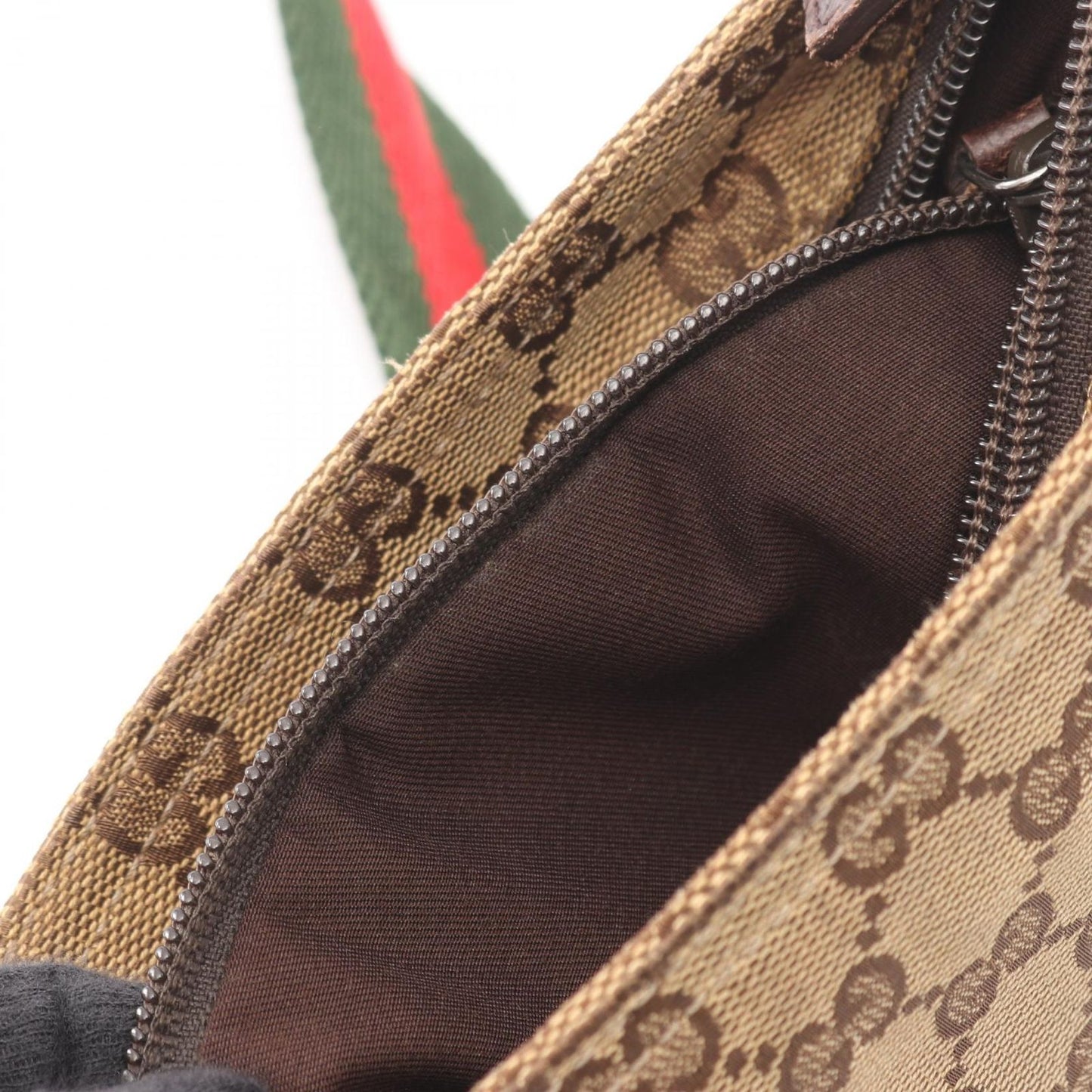 Gucci Shoulder Bag GG Canvas Sherry Line Beige Brown — view 9