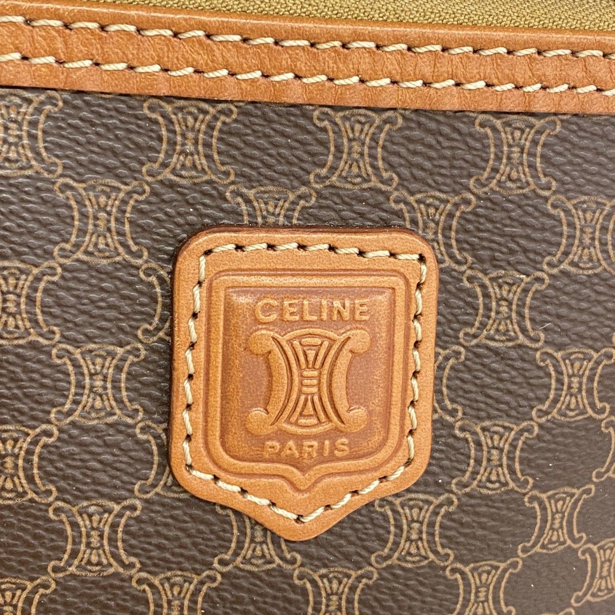 Celine Vanity Bag Macadam Brown Gold — view 9