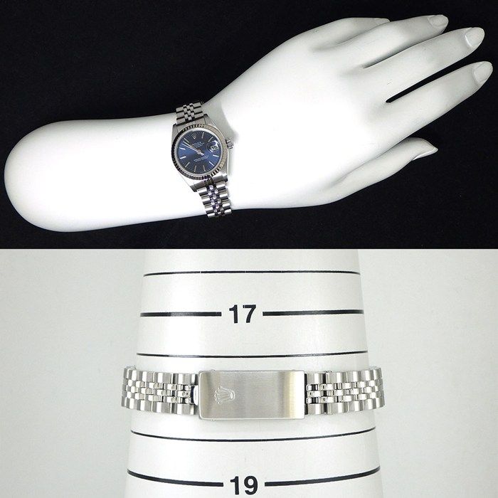 Rolex Watch Datejust P Number Bar Index Sunray Blue Dial Full Ted Bezel Jubilee — view 9