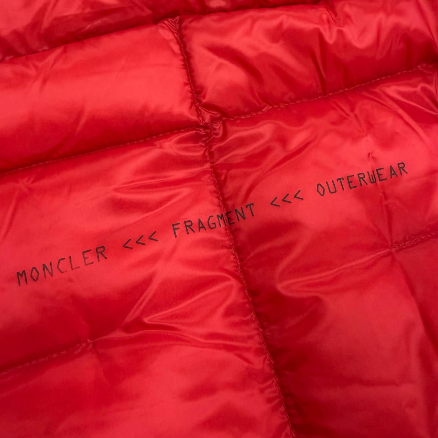 Moncler Genius 3 Hotz Logo Print Down Jacket Red 1 with Patch — view 9