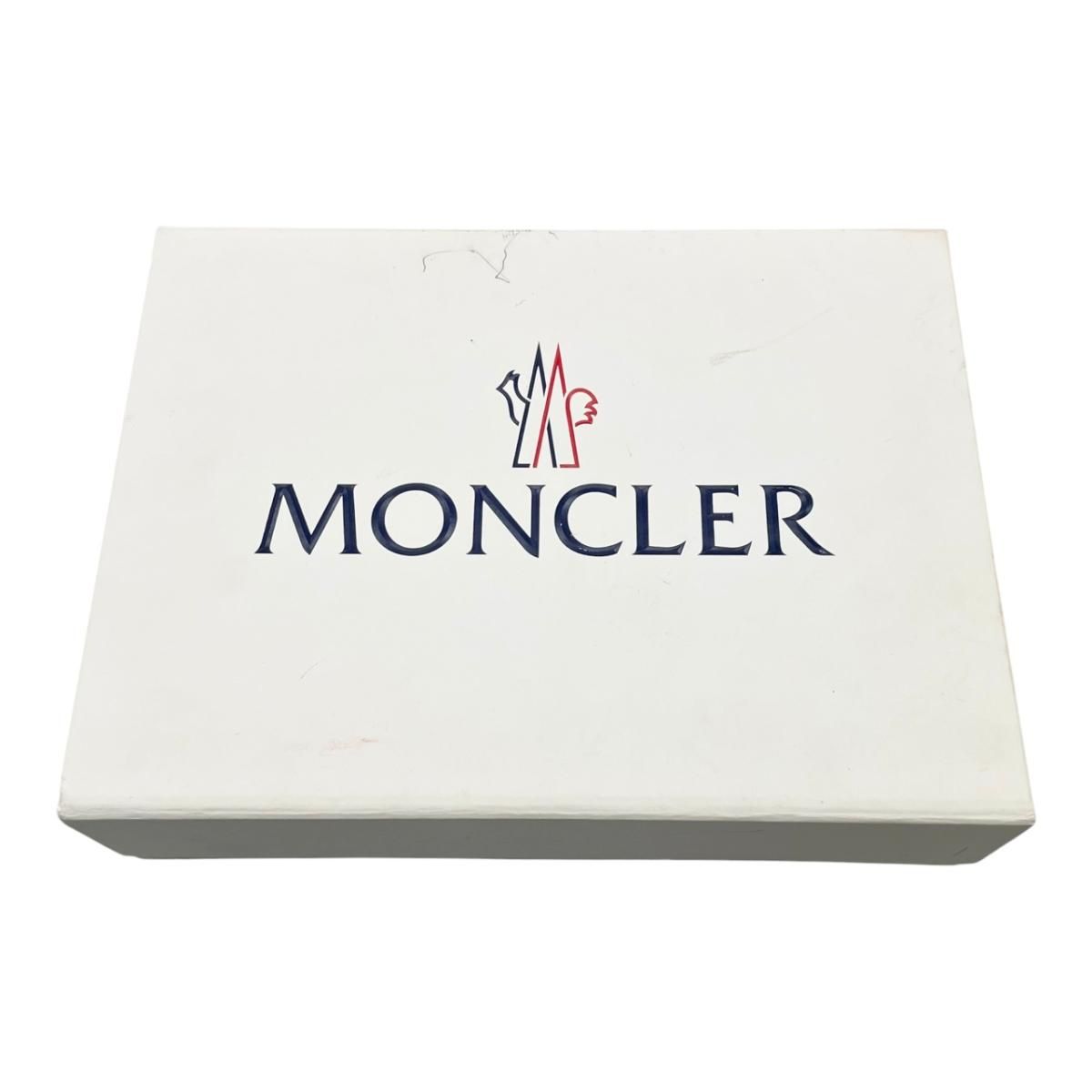 Moncler Mont Cles Scarf Tricolor Stripe Wool Logo Patch Black Red White Navy — view 8