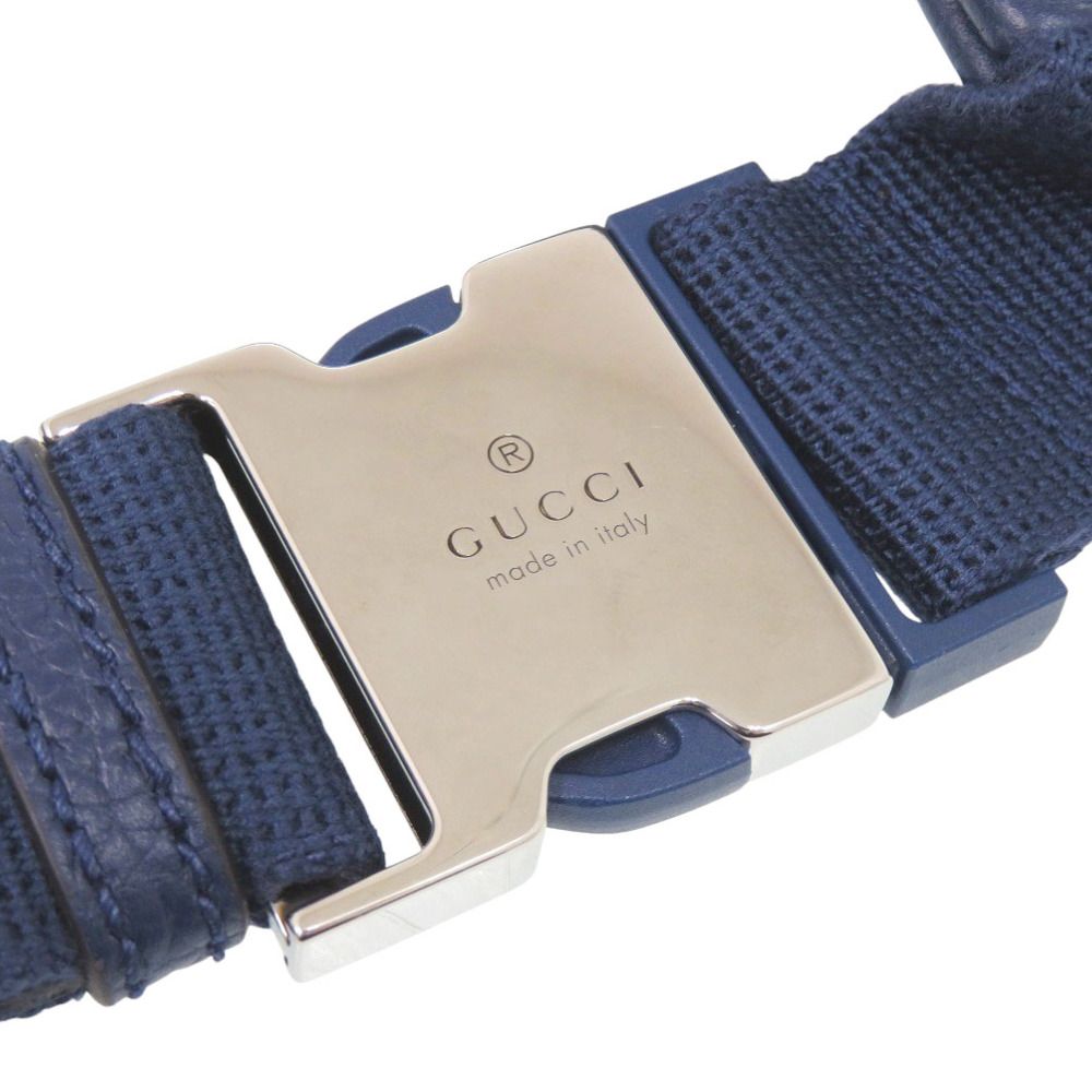 Gucci GG Leather Blue Belt Bag — view 9