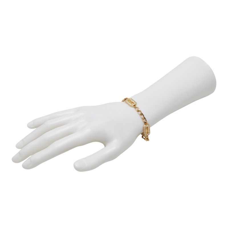 Dior CD Logo Bracelet Gold Plated Rhinestone — view 8