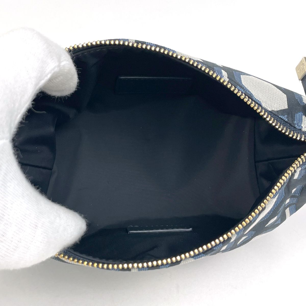 Dior Cannage Nomad Pouch Nylon Canvas Navy — view 8