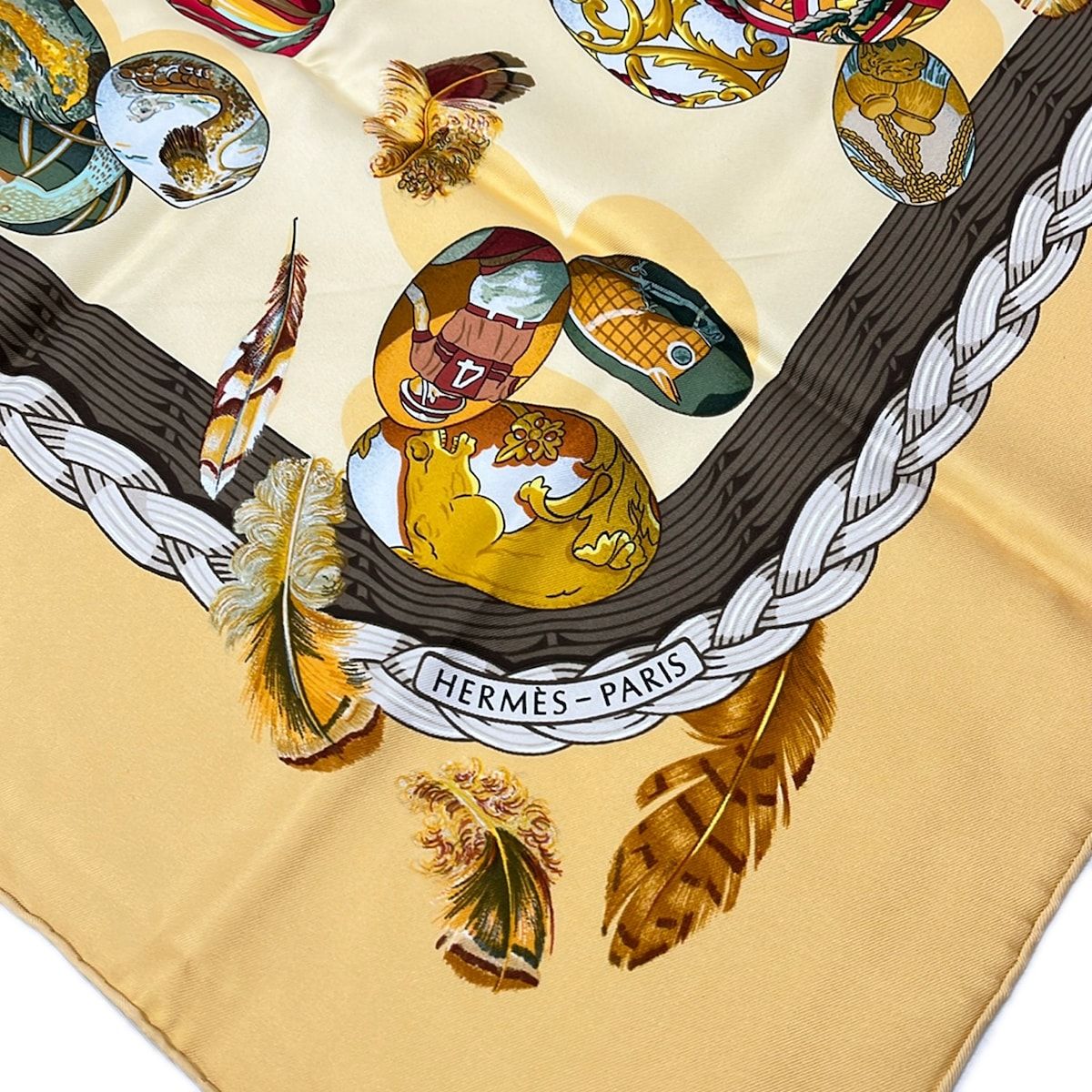 Hermes Scarf Carre 90 Light Yellow Red Multi Couvee D'hermes — view 5