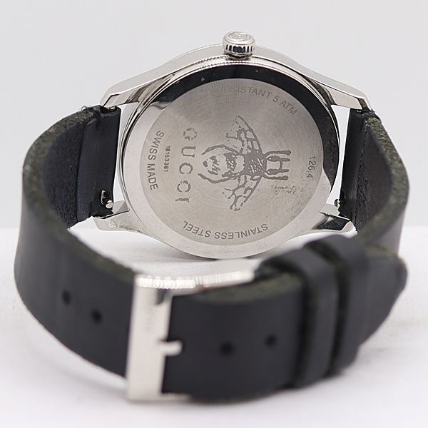 Gucci Timeless 126.4 Date Quartz Bee Sherry Line Dial Watch — view 4