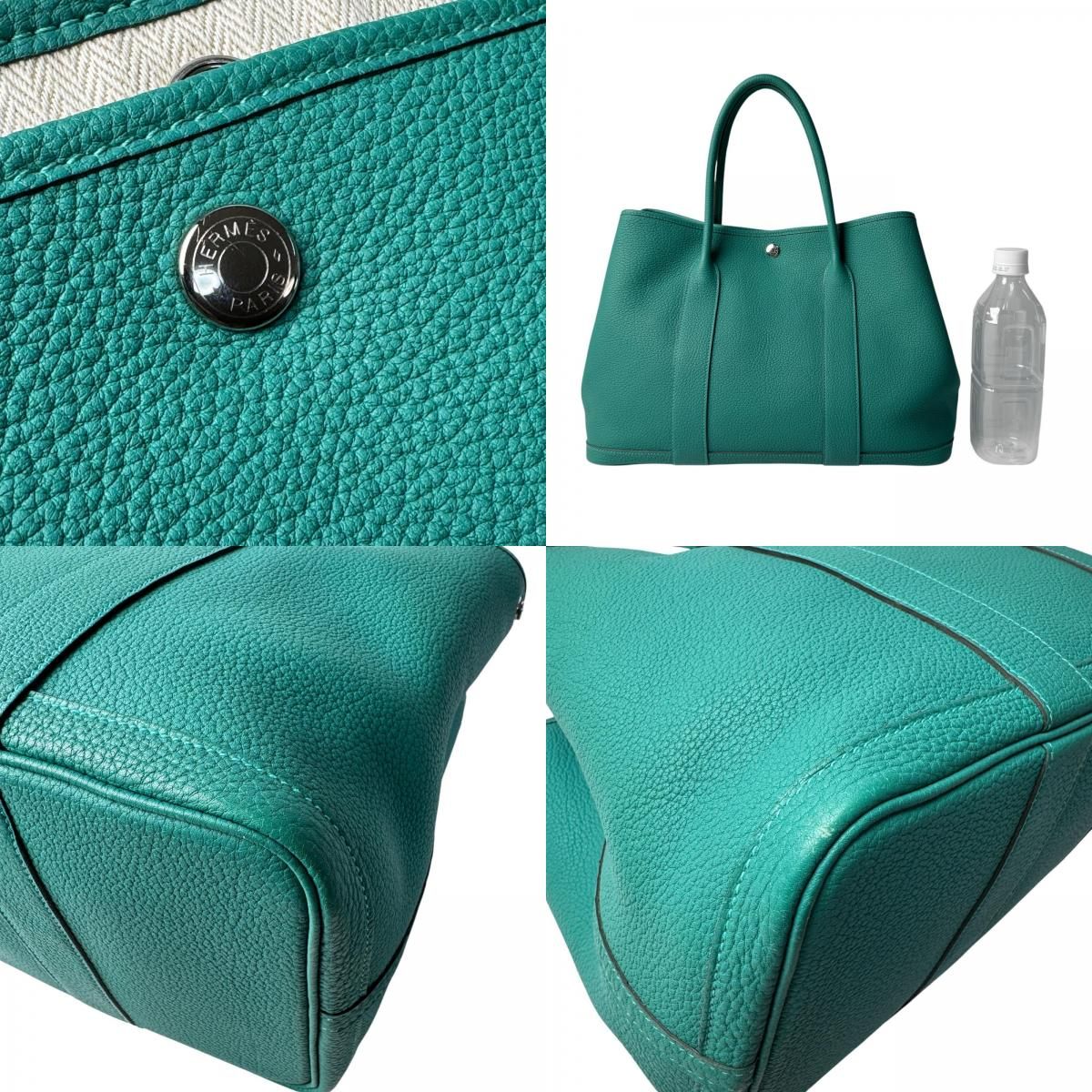 Hermes Garden Party PM 36 Malachite Handbag — view 9