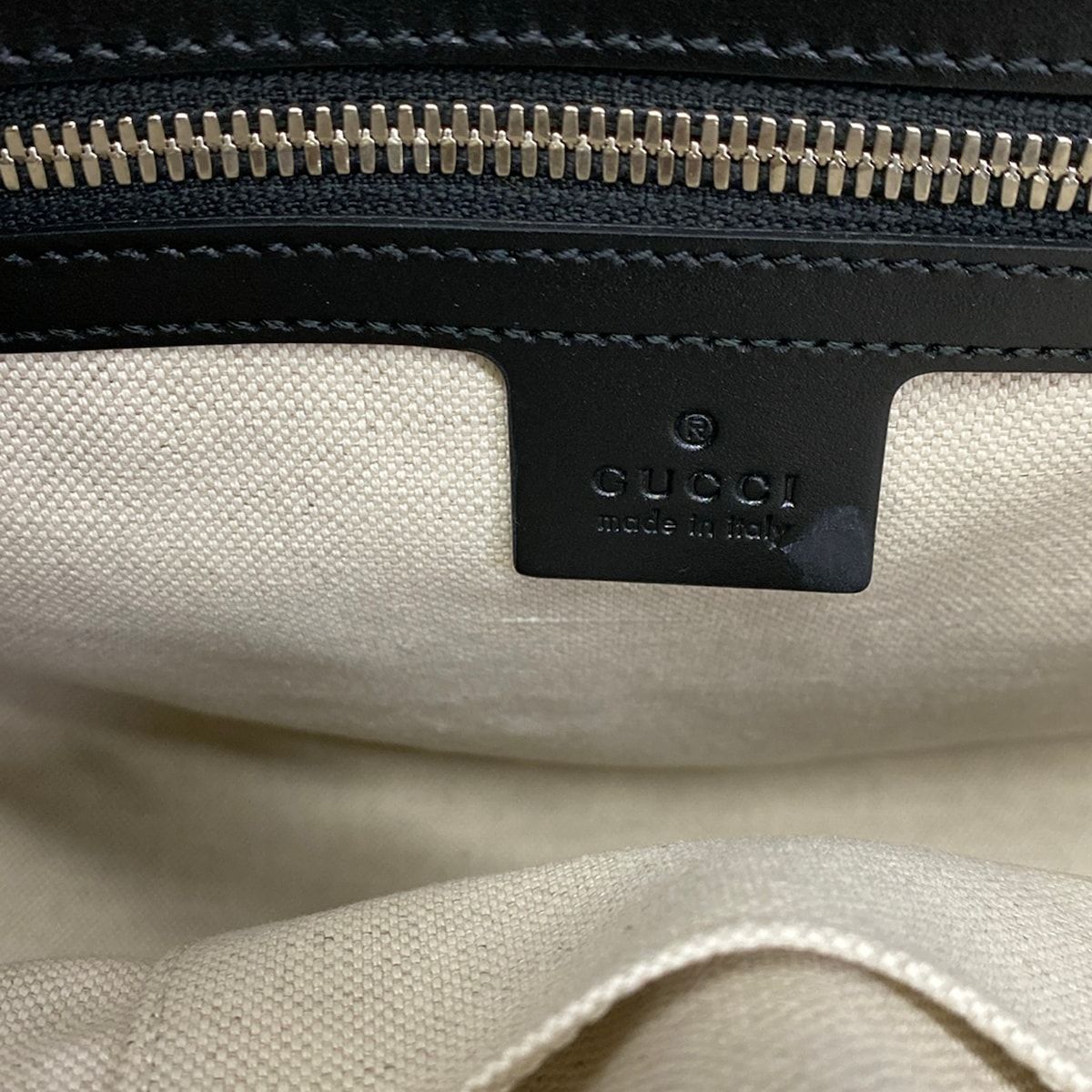 Gucci Handbag GG Embossed Black Leather — view 9