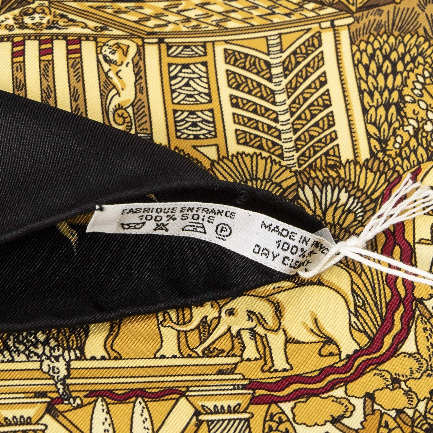 Hermes Scarf Black Gold Navy Silk — view 5