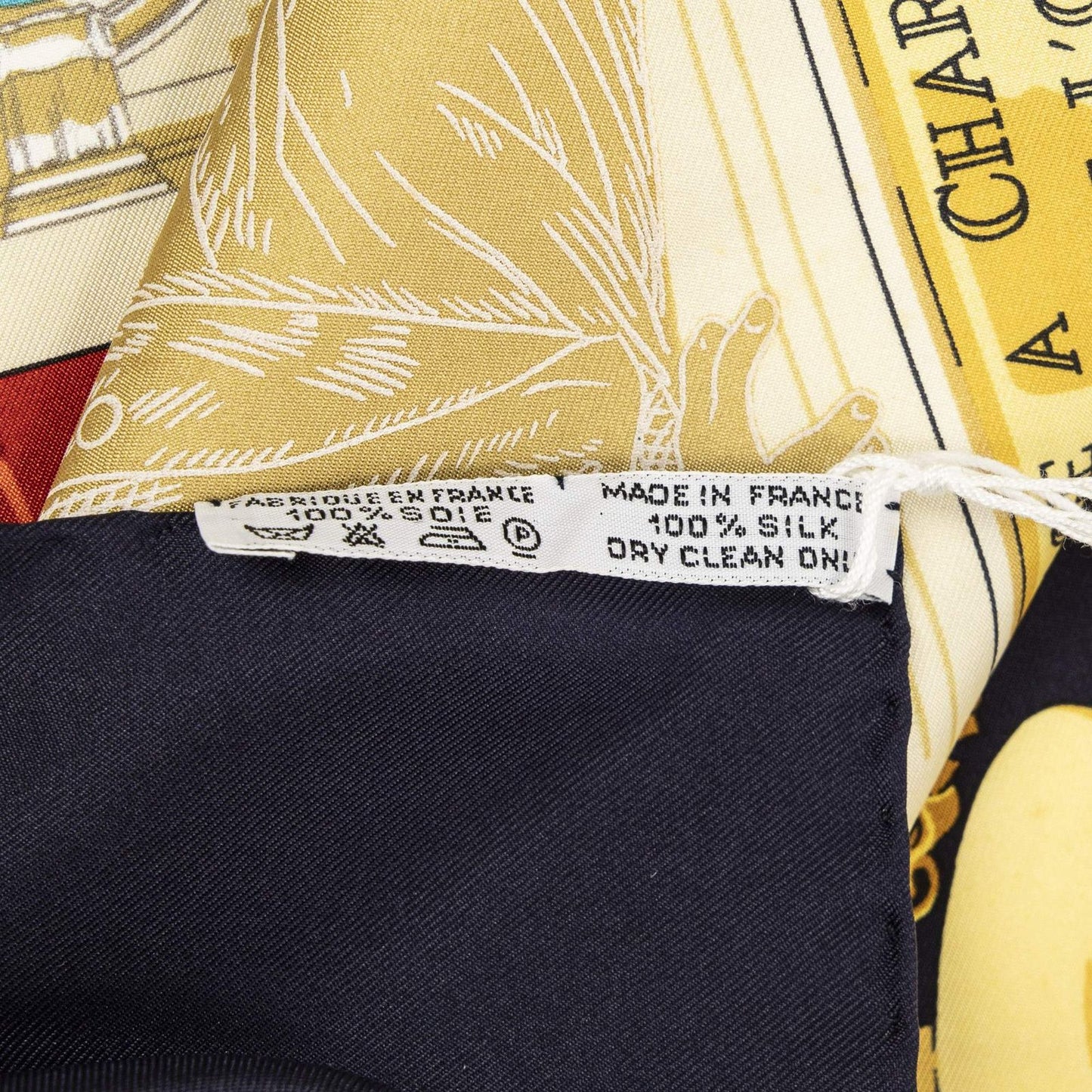 Hermes Scarf Navy Gold Purple Silk — view 5