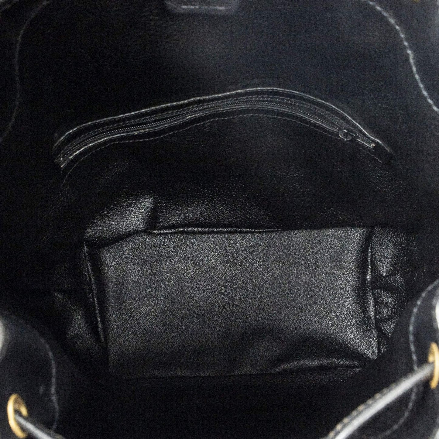 Celine Vintage Drawstring Bucket Tote Black Brown Macadam Canvas — view 9
