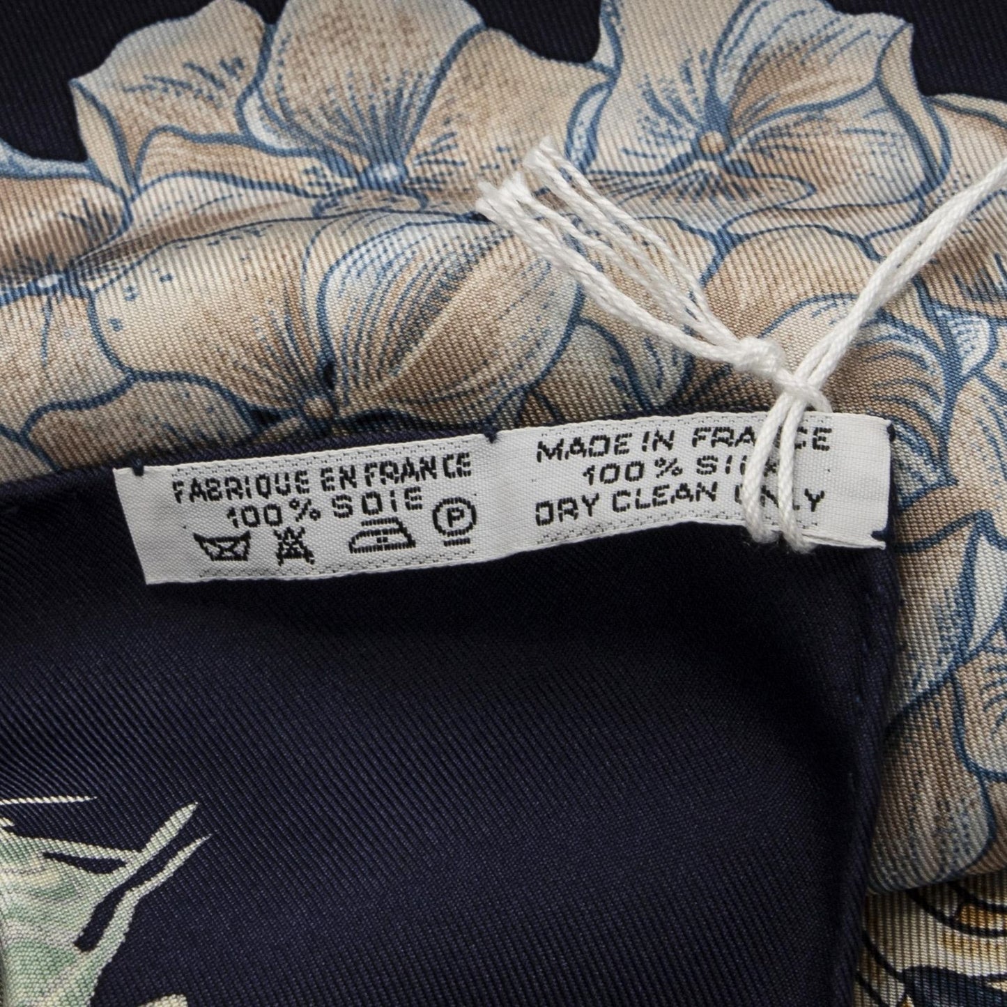 Hermes Scarf Navy Green Beige Silk — view 5
