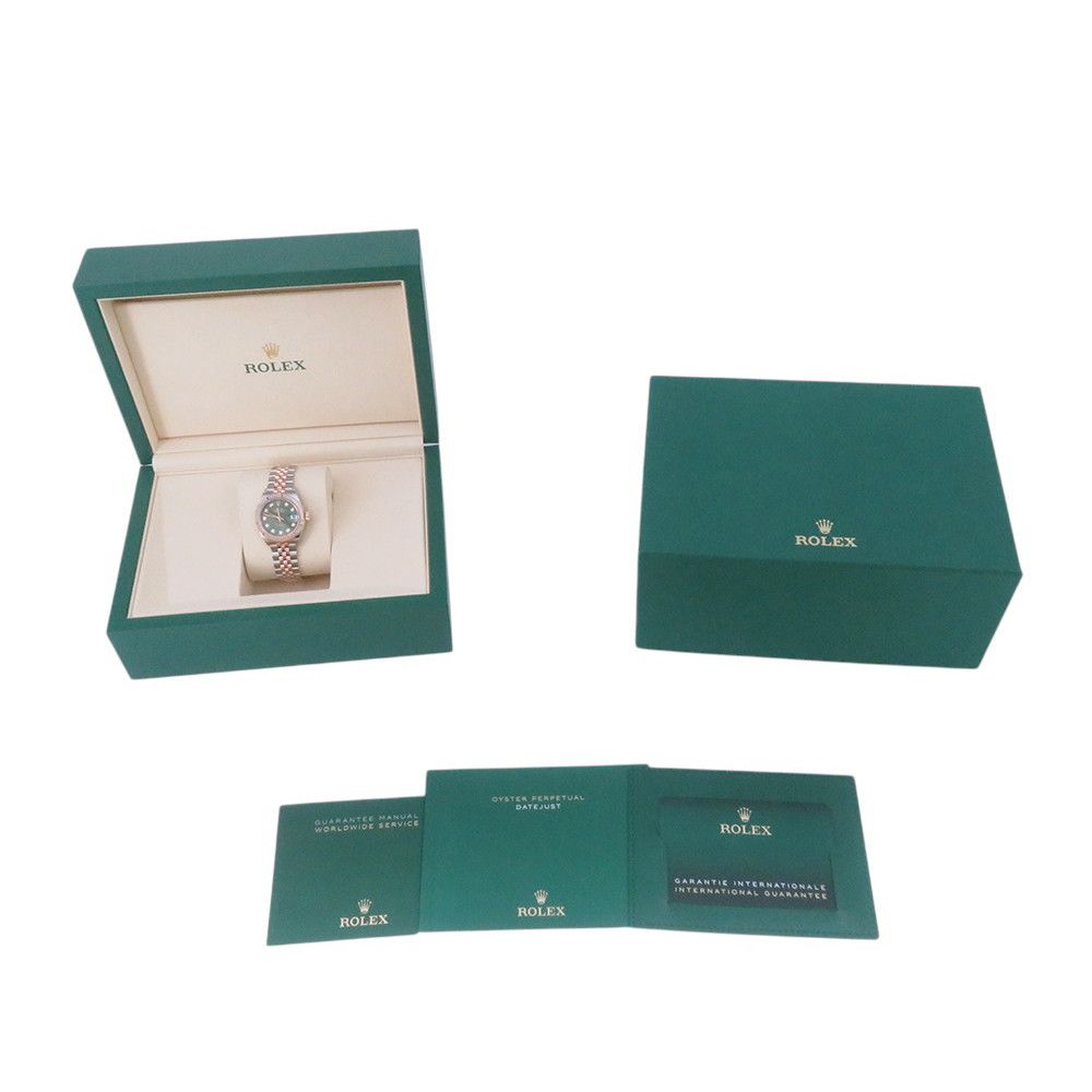Rolex Datejust SS 18k Pink Gold Watch Olive Green Dial — view 9