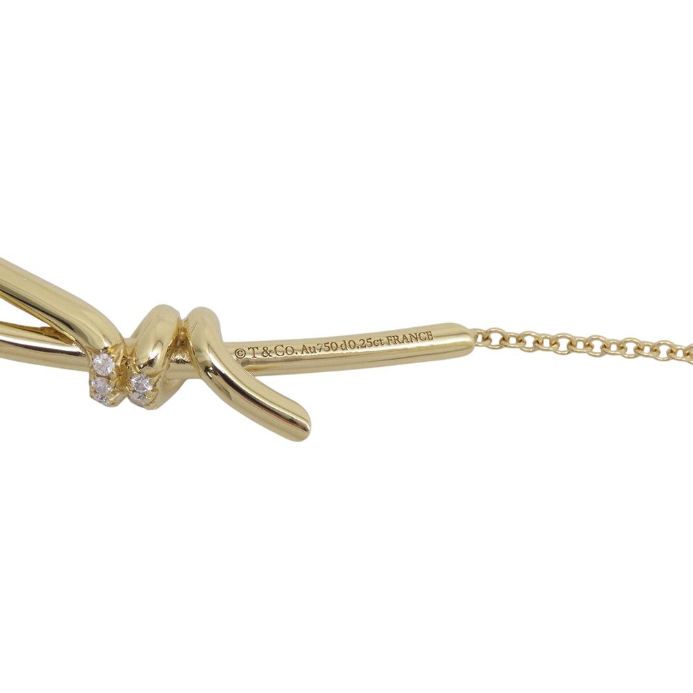 Tiffany & Co Necklace Knot Pendant Diamond Total 18k Yellow Gold — view 9
