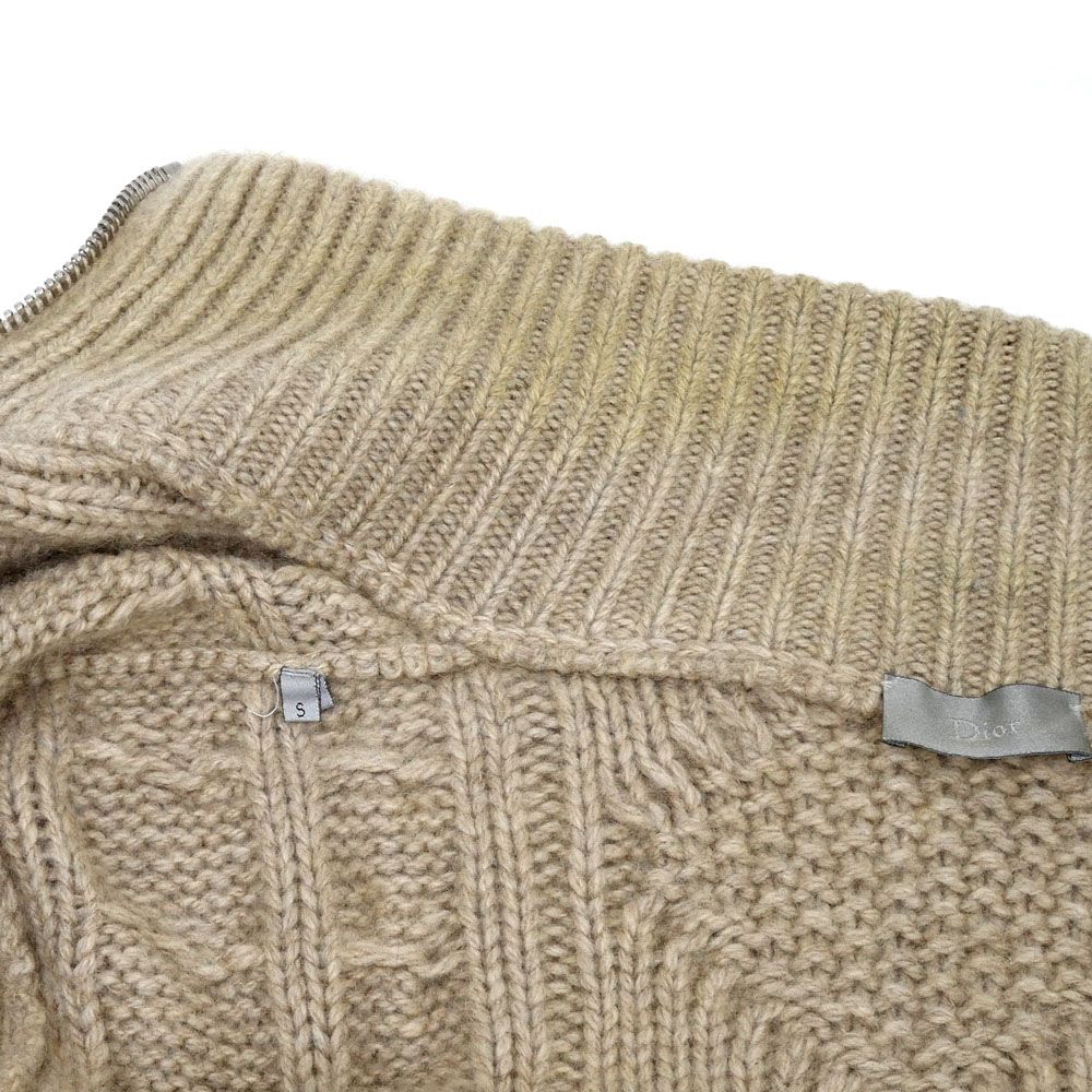 Dior Cable Knit Zip Up Jacket S Beige — view 9