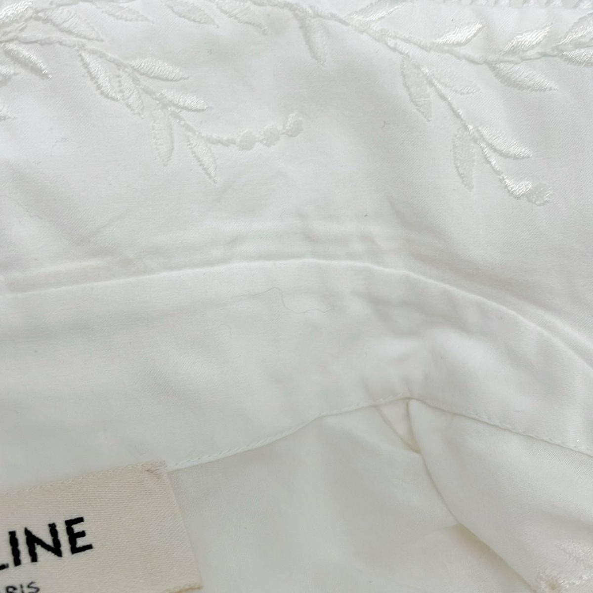 Celine Long Sleeve Shirt Blouse 34 S White — view 6